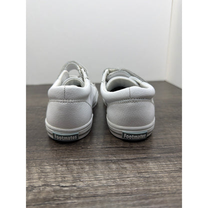 Footmates Jack Sneaker Kids 10 White Leather Hook Loop Classic *Flawed3