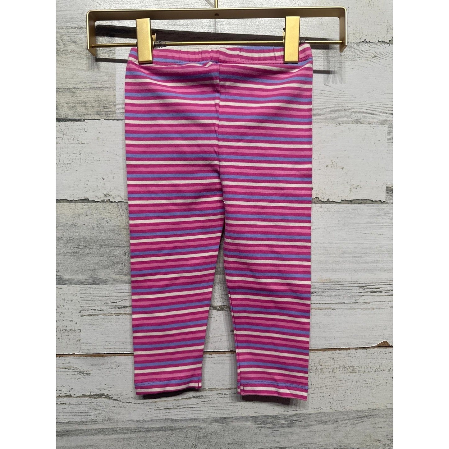 Hatley Striped Leggings Girls 18-24M Pink Blue Cotton Pants NWT1