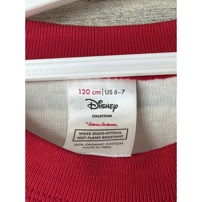 Hanna Andersson Pajama Set Kids 6-7 White Mickey Mouse Disneycore EUC2