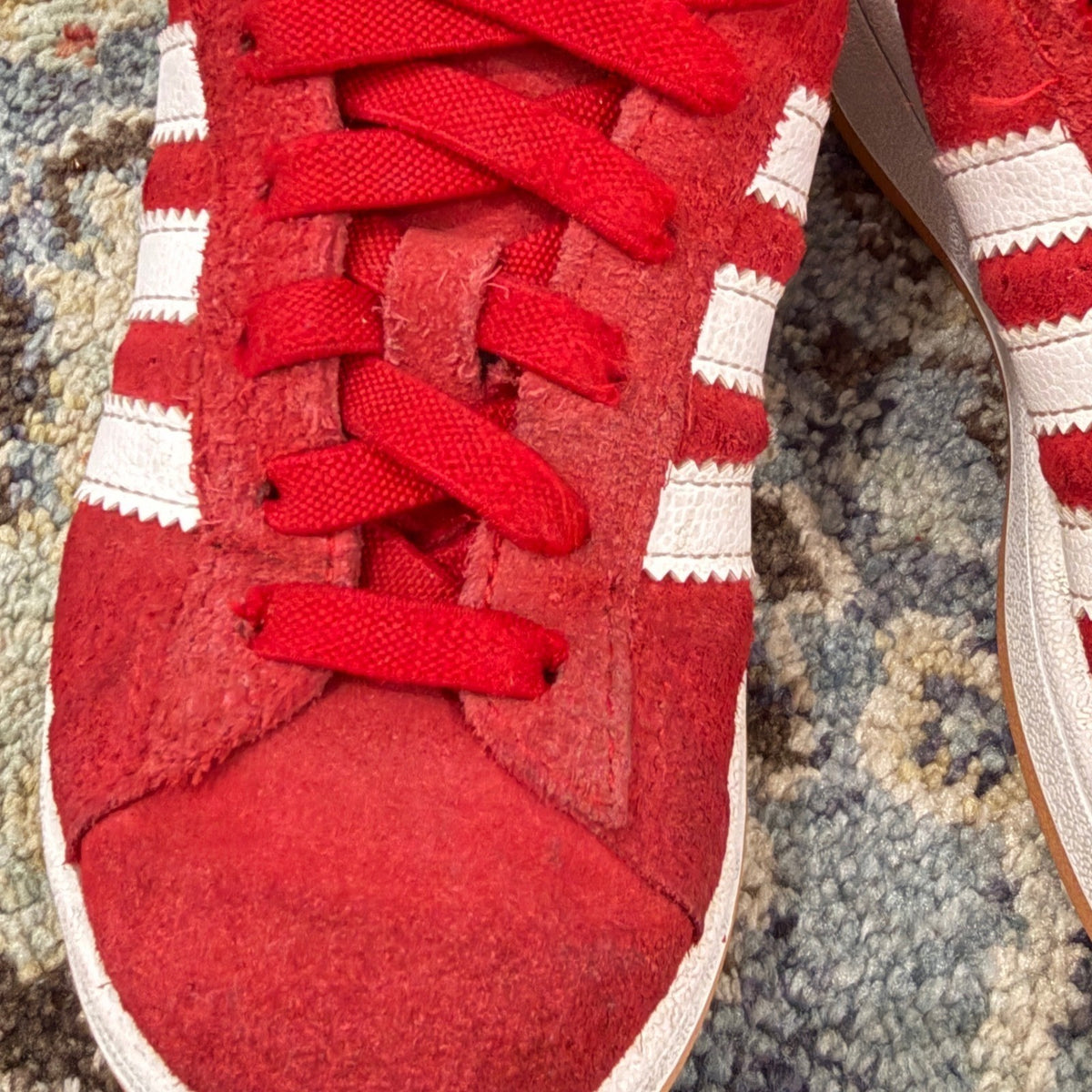 Adidas Campus 00s Kids Size 13K Red Suede Chunky Skater Sneaker Play *Flawed9