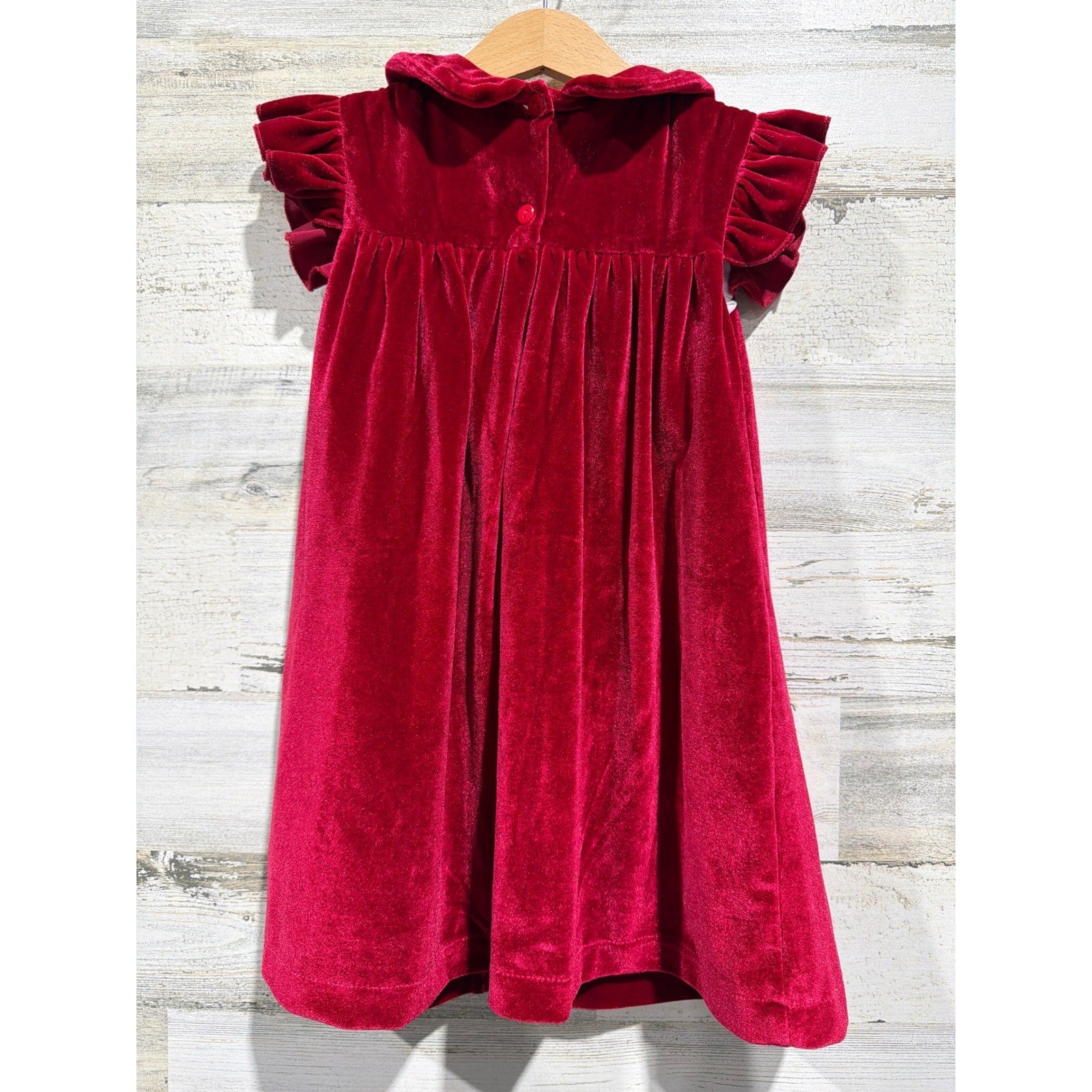 Lil Cactus Velvet Dress Girls 3T Ruffle Trim Holiday Christmas Classic EUC3