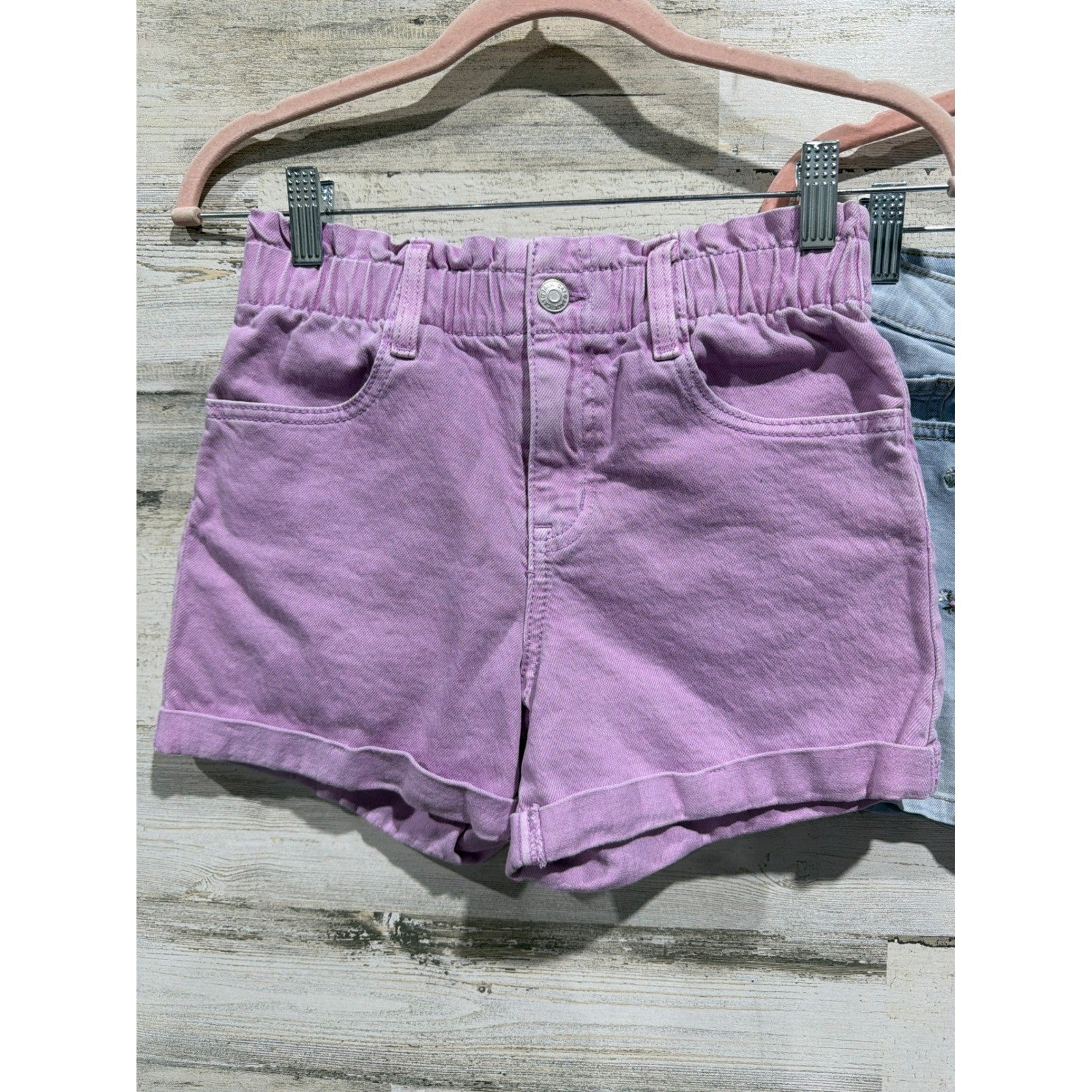 SO Cat & Jack Shorts Bundle Girls 10/12 Purple Blue Floral Denim EUC2