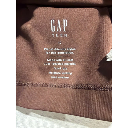 Gap All In Motion Outfit Girls 10 Brown Pink Floral Activewear Sporty EUC3