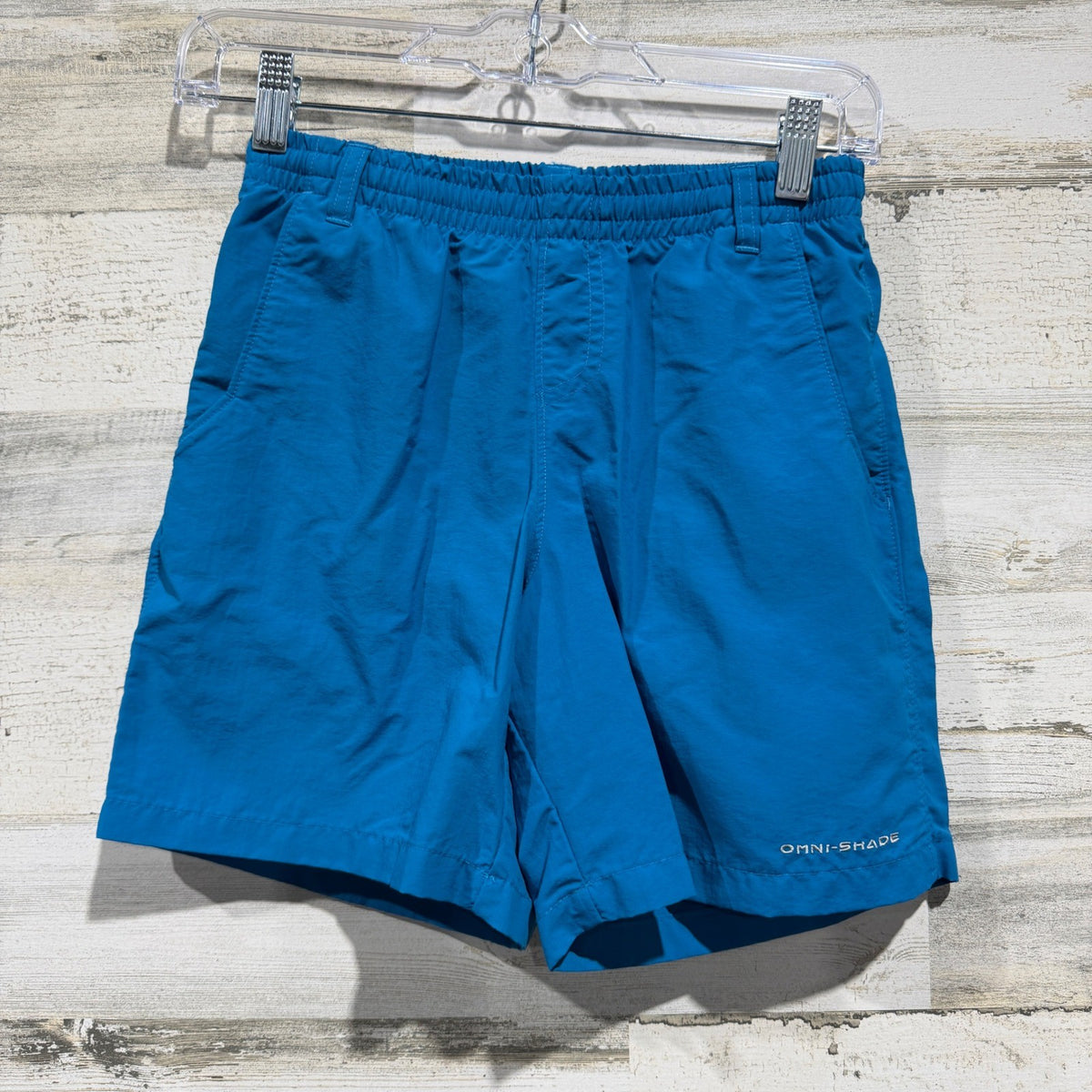 Columbia PFG Backcast Shorts Boys Size M Blue Nylon Outdoor Fishing EUC0