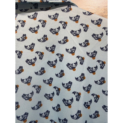 Huk Polo Shirt Men XXL Blue Fish Print Short Sleeve Performance Fishing EUC4
