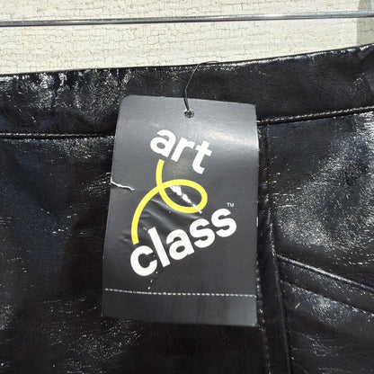 Art Class Faux Leather Skirt Girls Size L 10/12 Black Patent Shiny Edgy NWT1