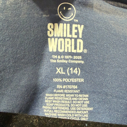 SmileyWorld Tis The Season Pajama Set Kids Size 14 Blue Plaid Holiday NWT3