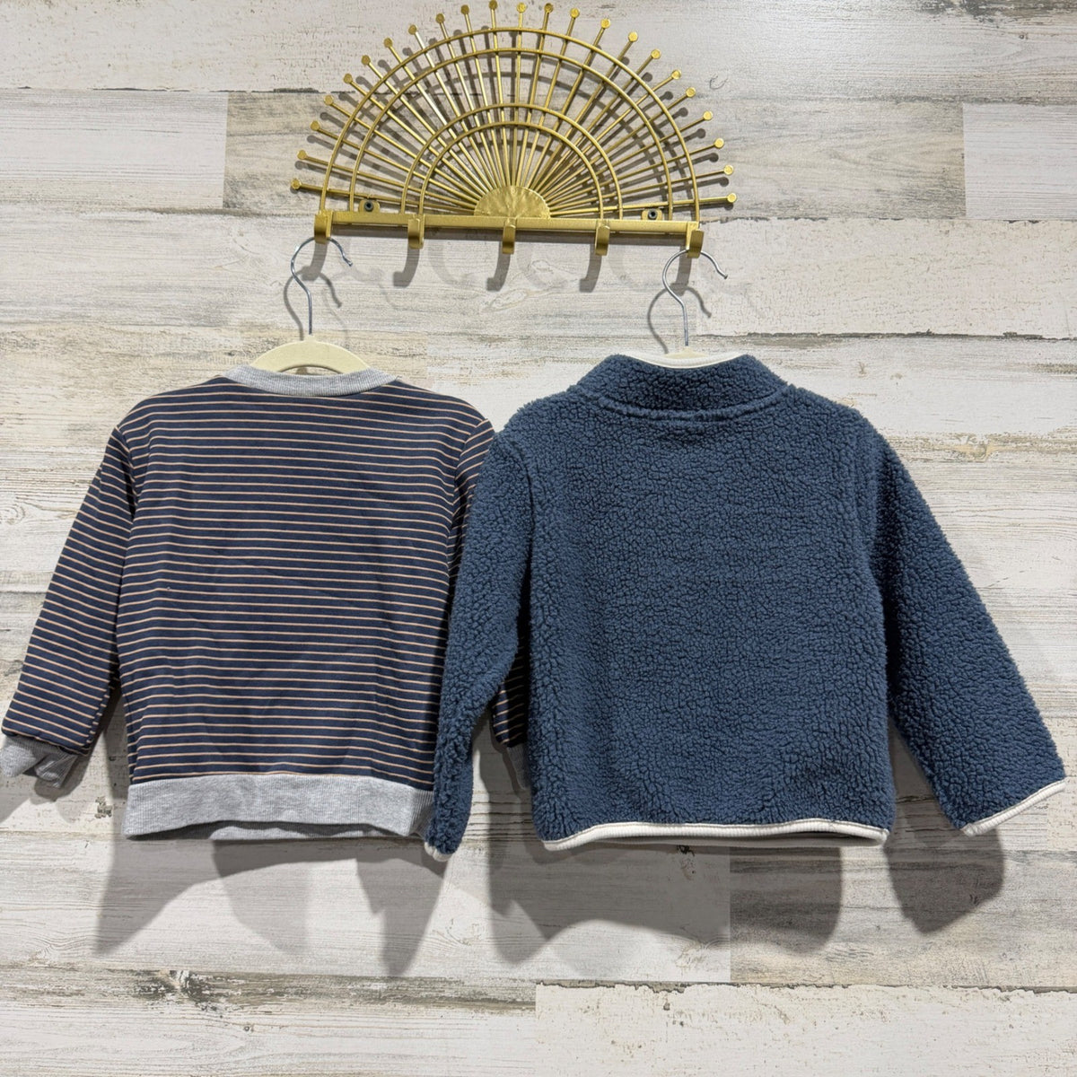 Baby Essentials Petit Lem Long Sleeve Bundle Boys 24M Blue Striped Fall EUC9