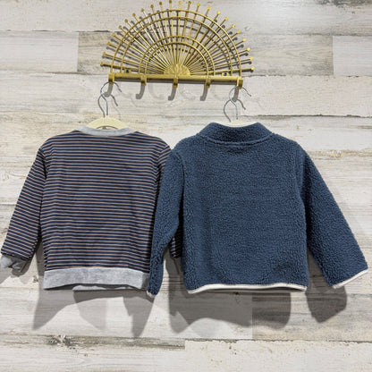 Baby Essentials Petit Lem Long Sleeve Bundle Boys 24M Blue Striped Fall EUC9