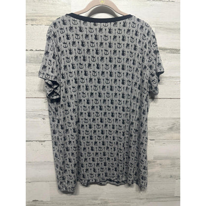 Kickee Pants Shirt Women XXL Grey Guitar Print Bamboo Viscose EUC3
