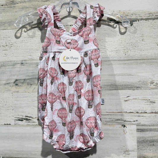 Little Dreamers Designs Bubble Romper Girls 12-18M Pink Hot Air Balloon NWT0