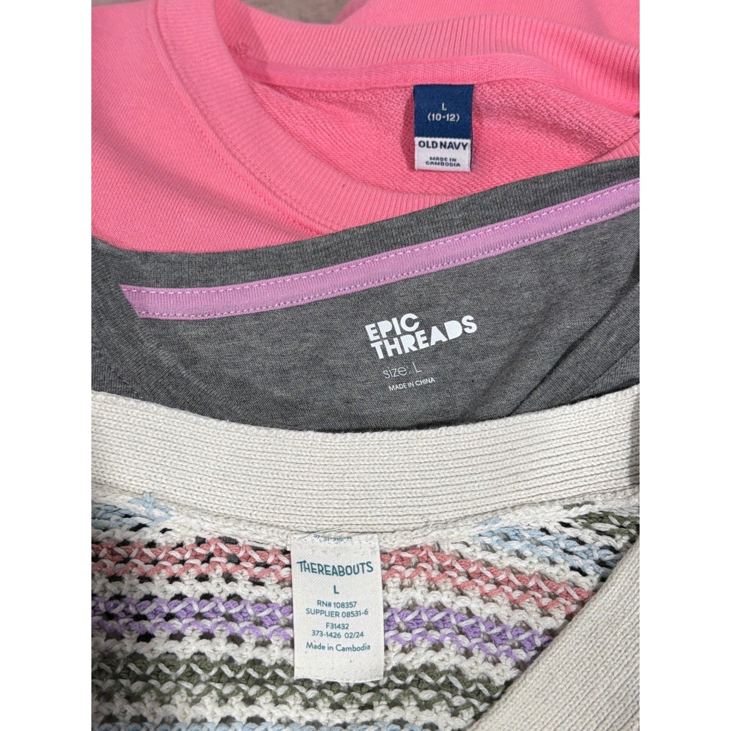Old Navy Epic Threads Thereabouts Girls L 10-12 Bundle Pink Grey Top Cardigan4