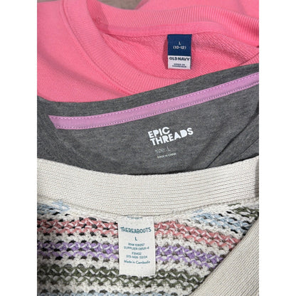 Old Navy Epic Threads Thereabouts Girls L 10-12 Bundle Pink Grey Top Cardigan4