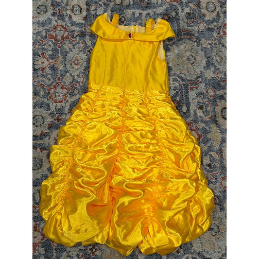 Belle Inspired Costume Girls Fits 6-7 (Marked 130) Yellow Princess Dress Up Gown0