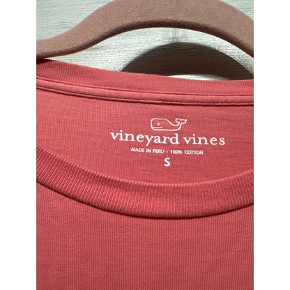 Vineyard Vines Long Sleeve Shirt Mens S Pink Whale Graphic Pocket Tee EUC1