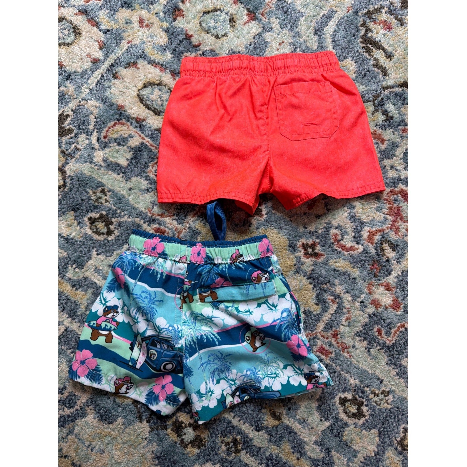 Buc-ee's Carters Swim Trunks Boys 6-9M Tropical Bundle EUC1