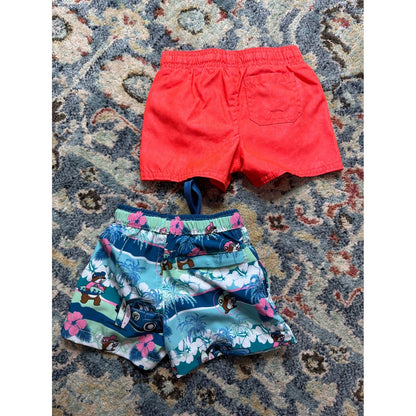 Buc-ee's Carters Swim Trunks Boys 6-9M Tropical Bundle EUC1
