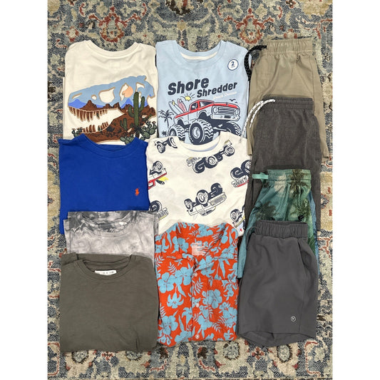 Polo Ralph Lauren Art Class Boys 7/8 Multicolor 10pc Shirt Shorts Bundle GUC0