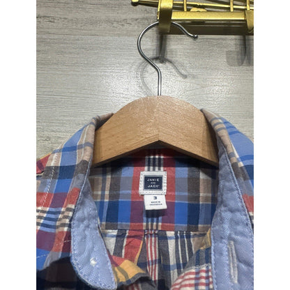 Janie and Jack Gap Outfit Set Boys 3T Multicolor Plaid Shirt Denim Jeans NWT EUC1