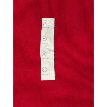 Universal Thread Ribbed Long Sleeve Shirt Women XL Red Scoop Neck Basics NWT2