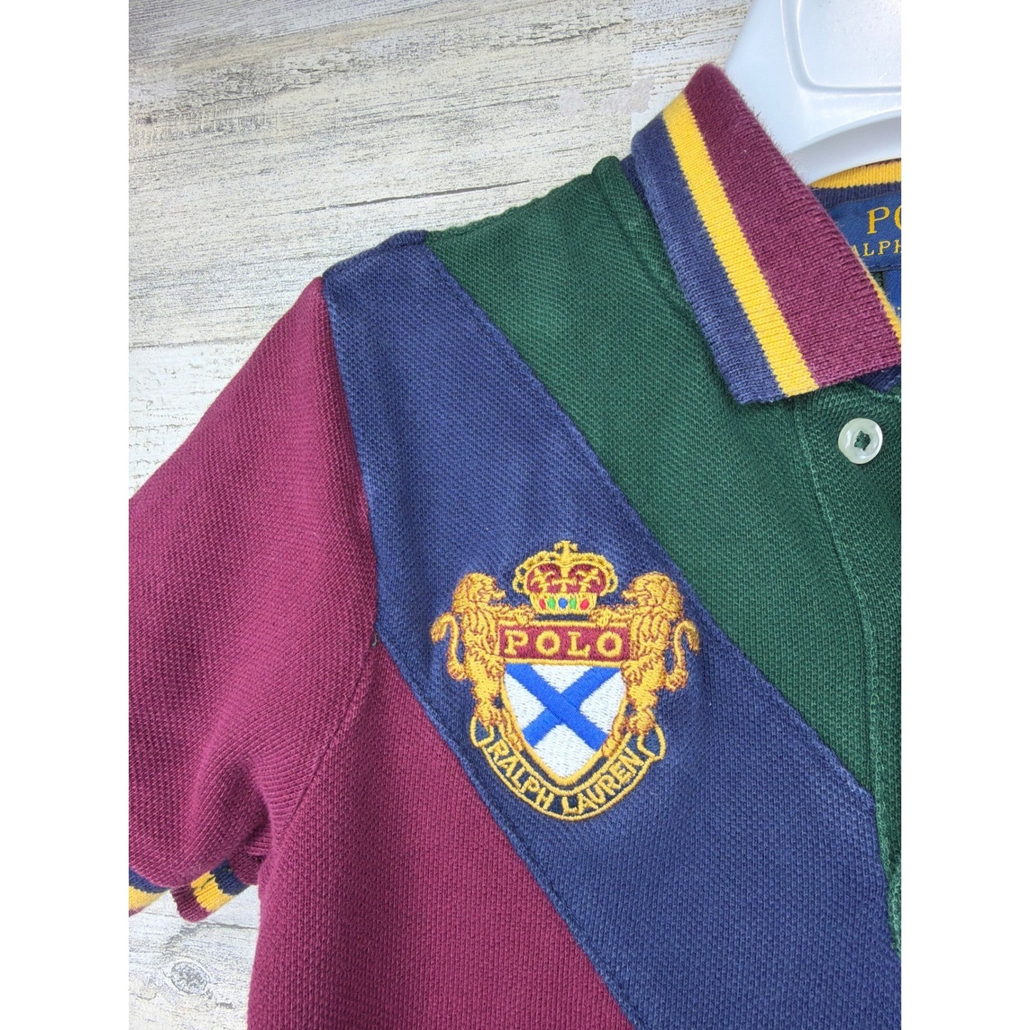 Polo Ralph Lauren Polo Shirt Boys 3T Pig Pony Rugby Crest Colorblock Preppy3