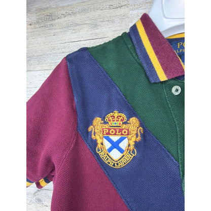 Polo Ralph Lauren Polo Shirt Boys 3T Pig Pony Rugby Crest Colorblock Preppy3