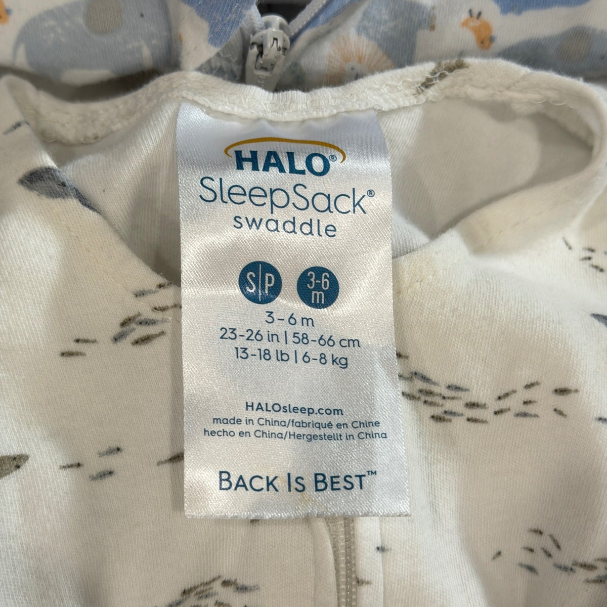 HALO SleepSack Swaddle Boys 3-6M Blue White Animal Whale Sheep Lot 3 GUC3