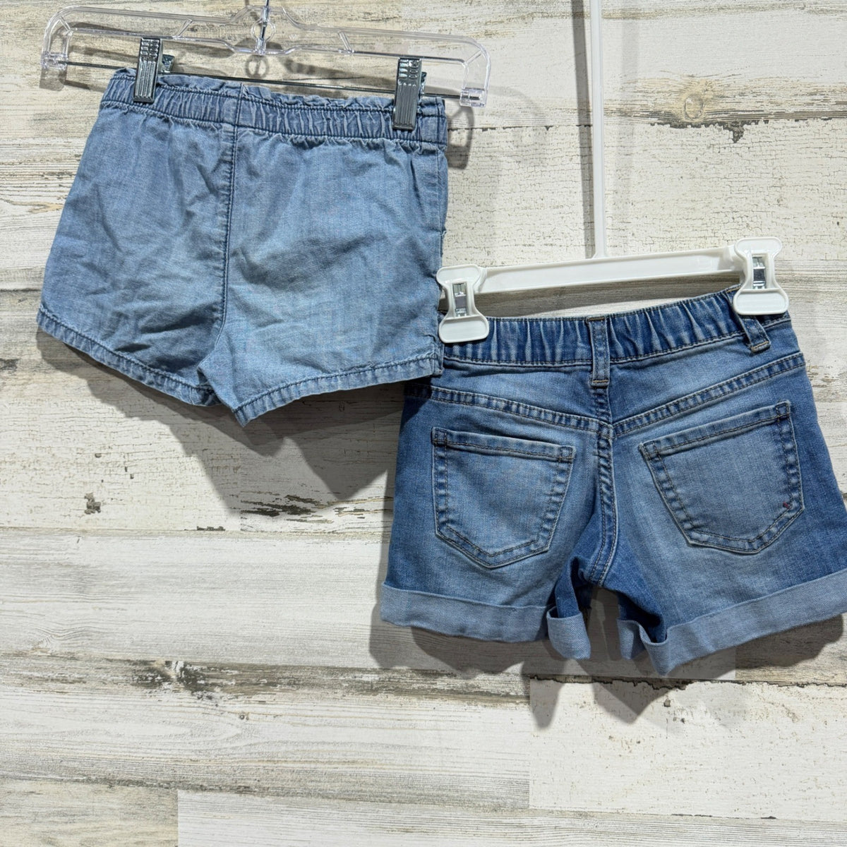 OshKosh Wonder Nation Tops Shorts Bundle Girls 4/5 Pink Floral Denim Flawed*8