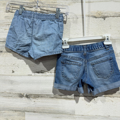 OshKosh Wonder Nation Tops Shorts Bundle Girls 4/5 Pink Floral Denim Flawed*8