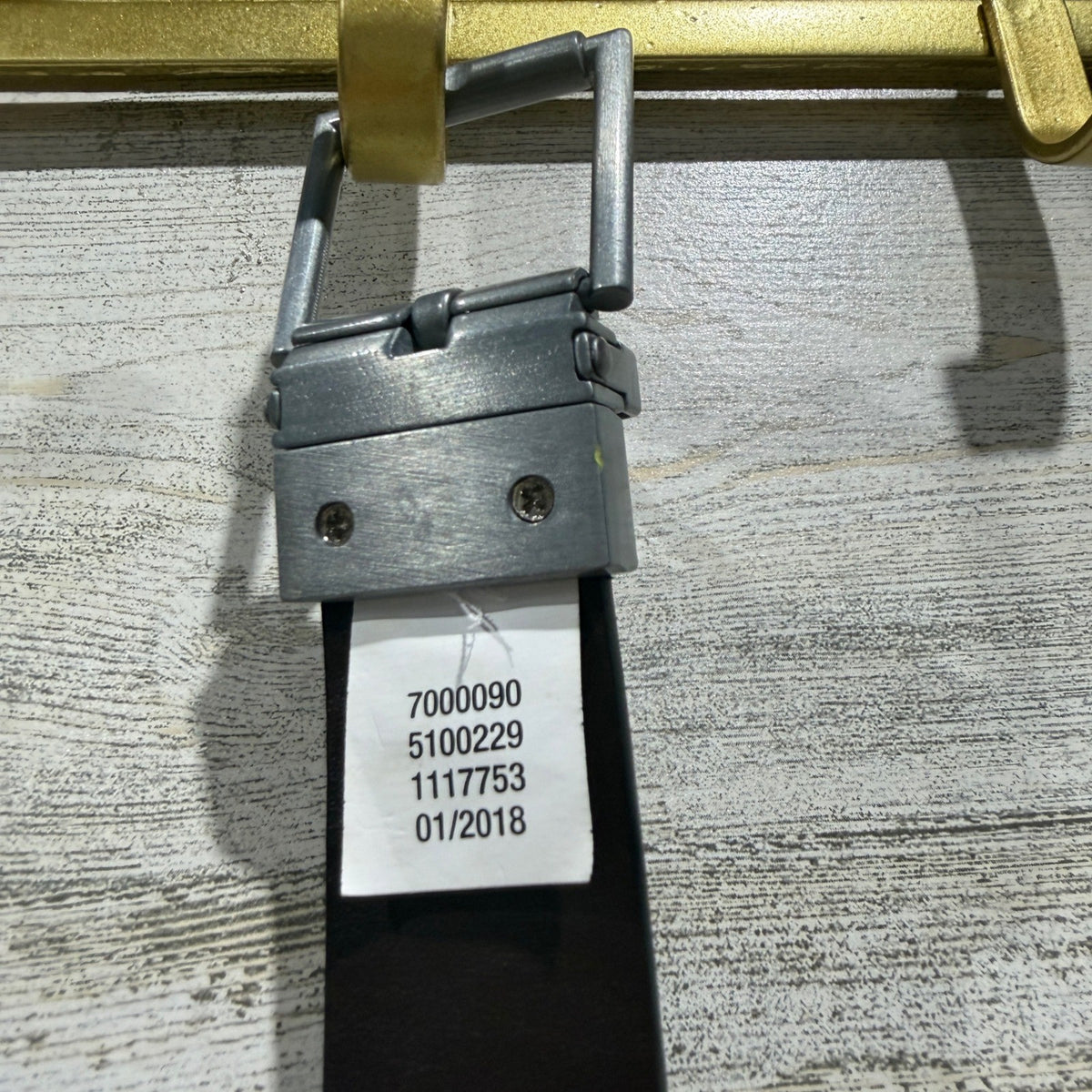 Boys Reversible Square Buckle Belt Boys Small 26" Black Faux Leather Classic EUC3