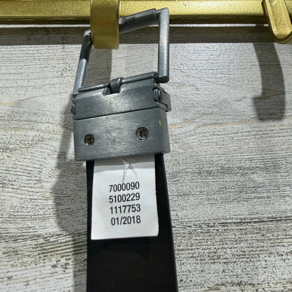 Boys Reversible Square Buckle Belt Boys Small 26" Black Faux Leather Classic EUC3