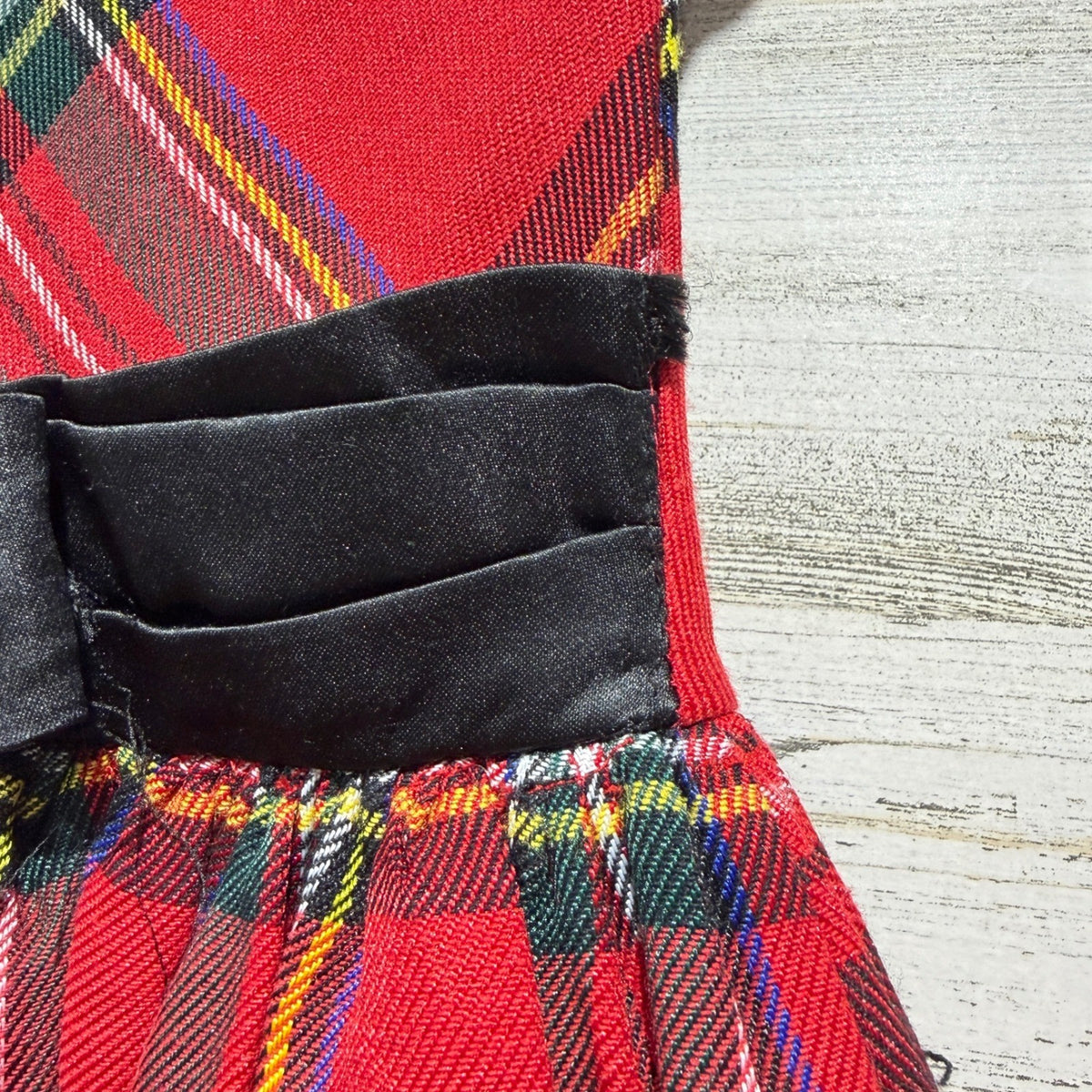 Trish Scully Plaid Dress Girls 8 Red Tartan Holiday Christmas Classic *Flawed3