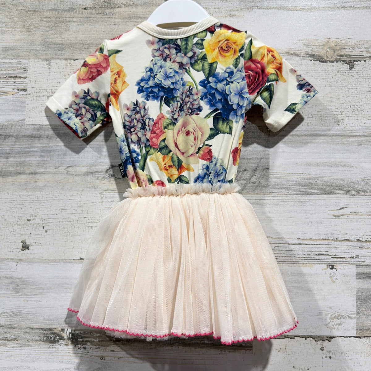 Rock Your Baby Circus Dress Girls 12-18M Cream Floral Tulle Balletcore NWT4