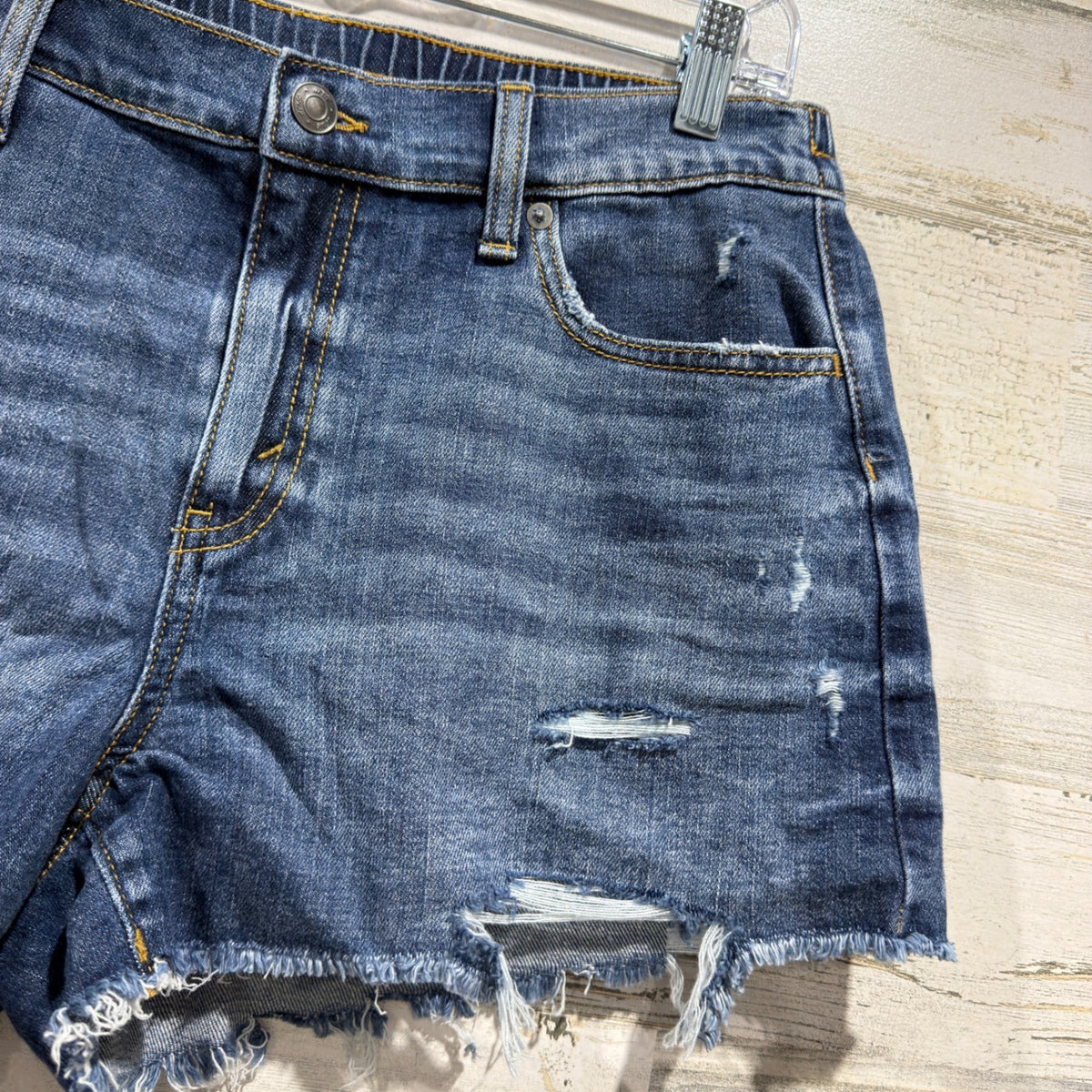 Aerie Distressed Denim Shorts Women M Blue Cotton Blend Boho Summer NWT3