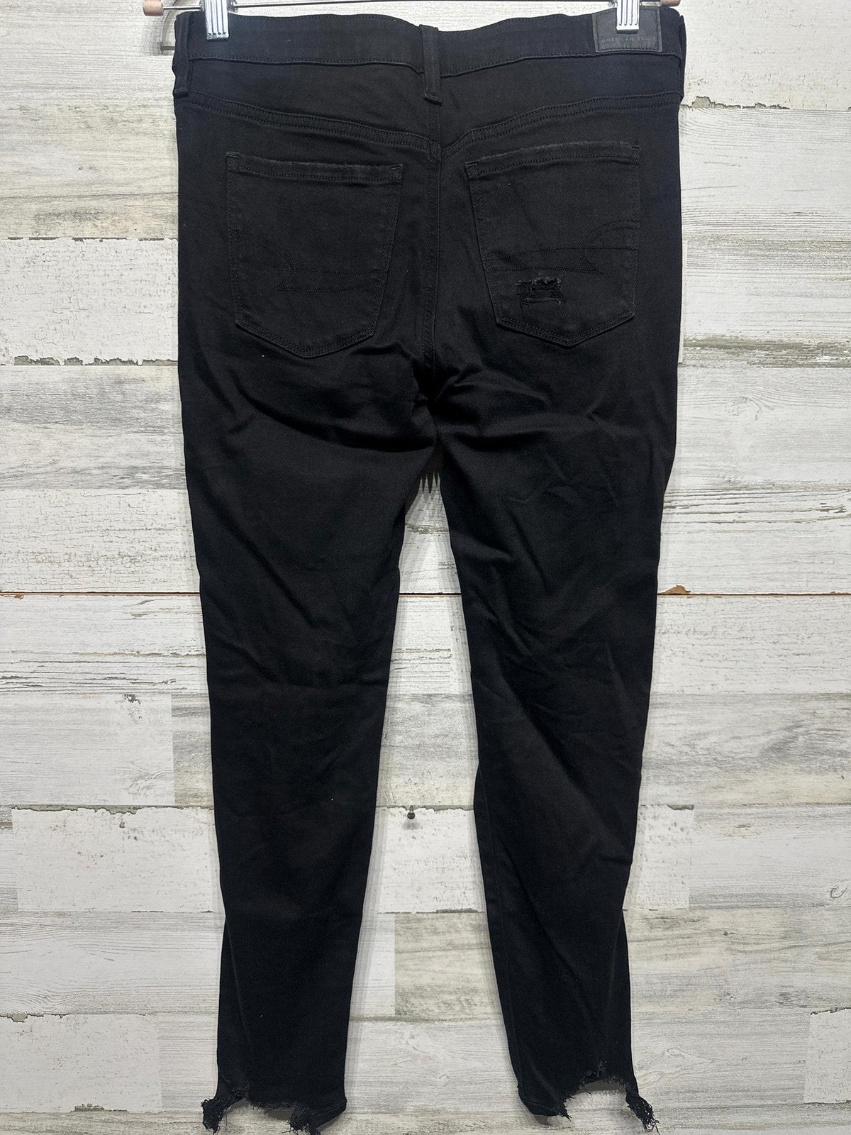 American Eagle Women’s 8 Short Distressed Black Jeggings VGUC1