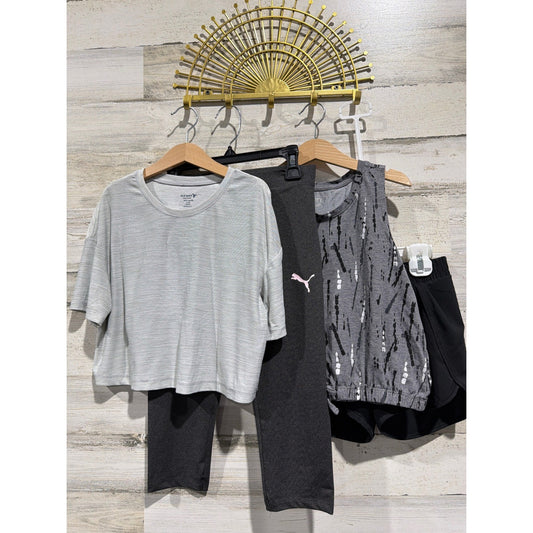 Old Navy Puma BCG Girls Size Medium 8 Black Gray Activewear Bundle Athletic0