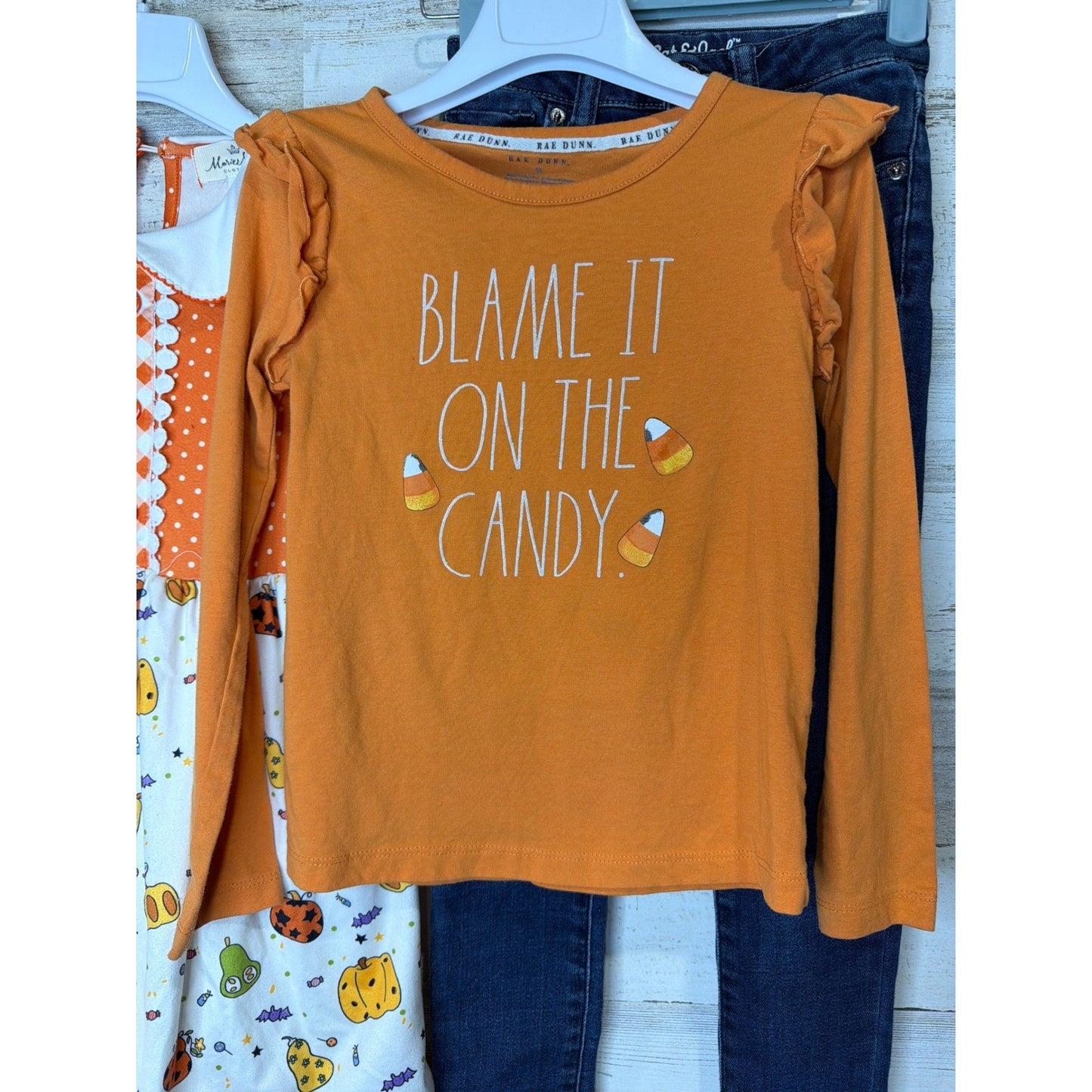 Marie Nicole Rae Dunn Cat & Jack Girls Size 6 Orange Halloween Fall Bundle1
