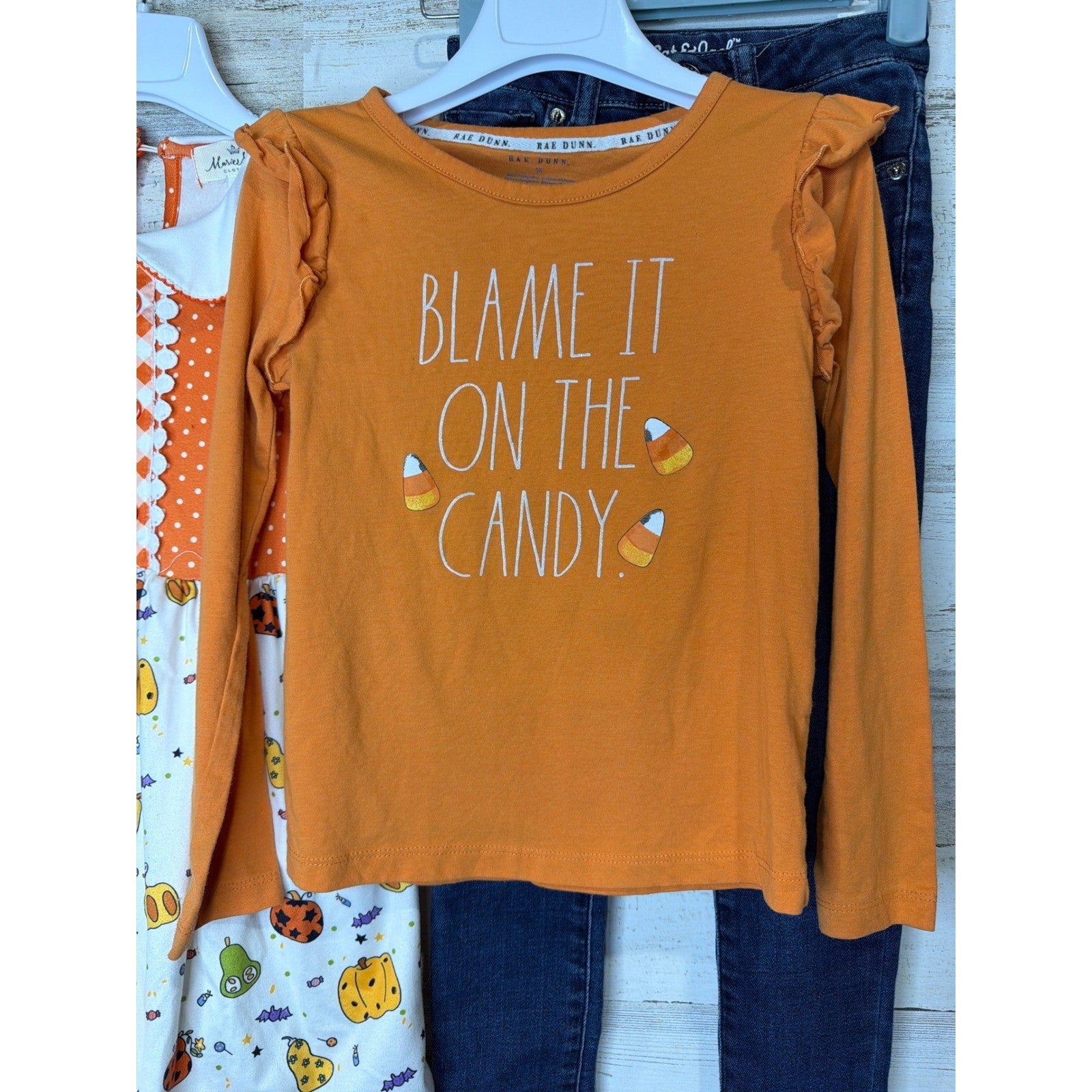 Marie Nicole Rae Dunn Cat & Jack Girls Size 6 Orange Halloween Fall Bundle1