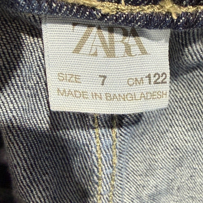 Zara Cargo Jeans Boys Size 7 Blue Elastic Waist Jogger Utility Gorpcore EUC4
