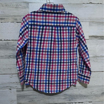 Southbound Button Down Shirt Boys 3T Pink Blue Plaid Long Sleeve NWT2