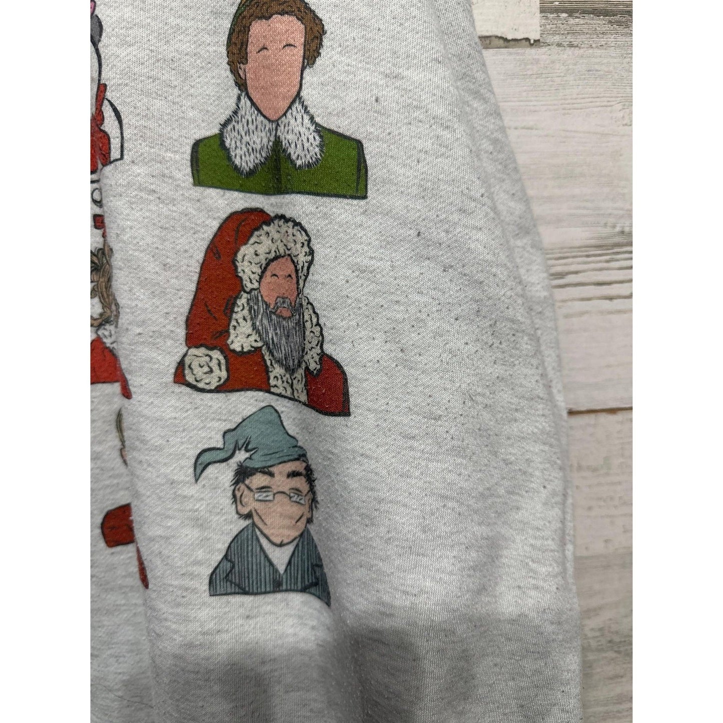 Nora Madison Christmas Movie Character Sweatshirt Women M Grey Red Graphic GUC*2