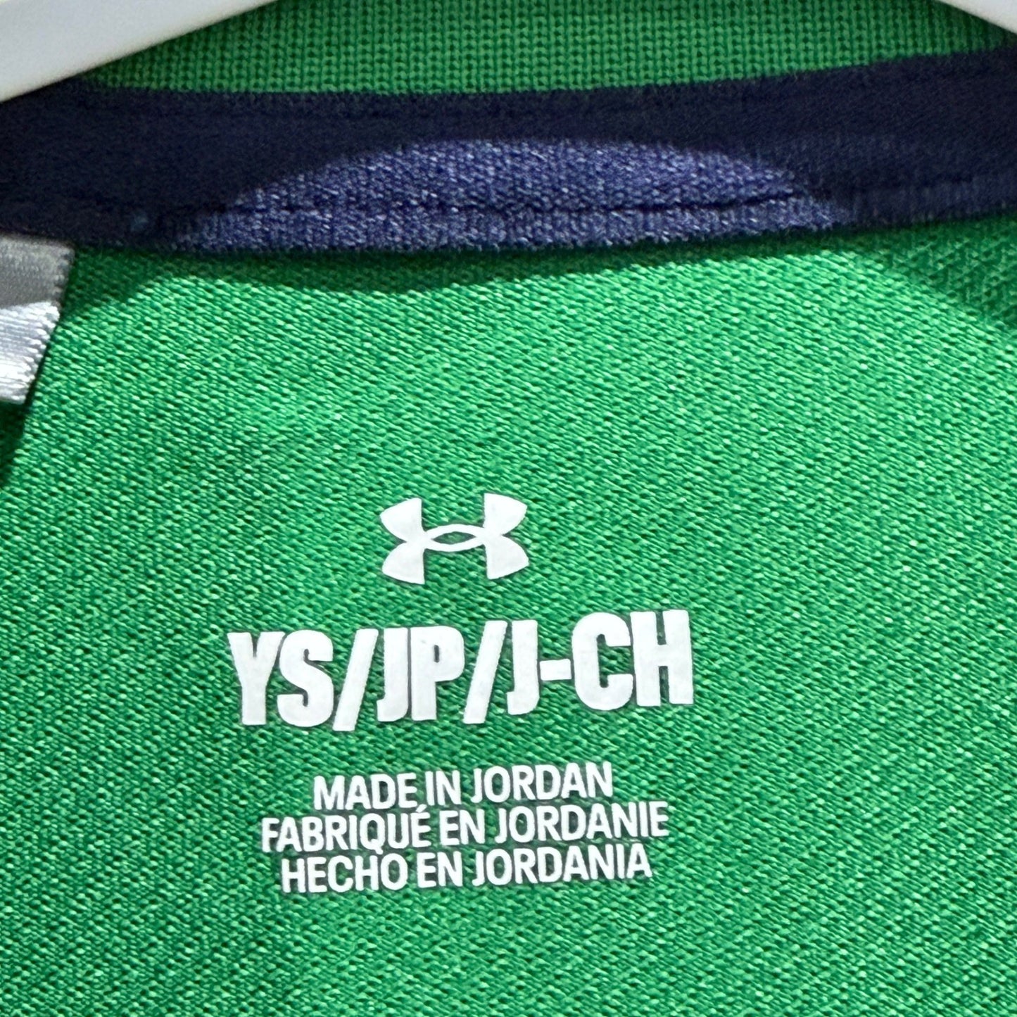 Under Armour Polo Shirt Boys Youth Small Green Short Sleeve Performance *Flawed2