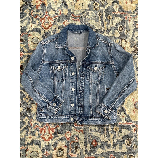 Gap Denim Jacket Girls L 10 Blue Medium Wash Classic Trucker EUC0