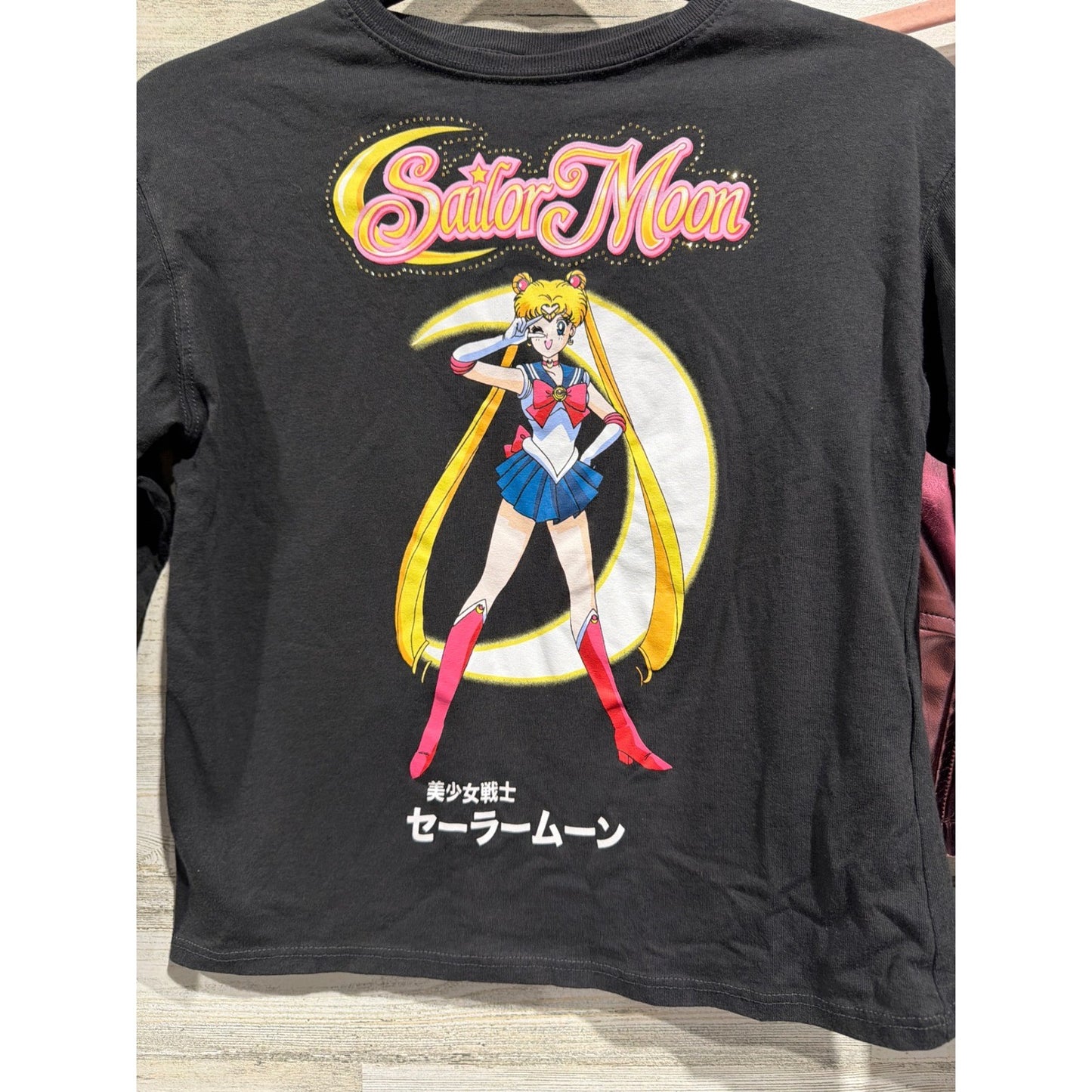 Zara Cat & Jack Sailor Moon Shirt Skirt Set Girls 8-10 Black Pink Anime EUC1