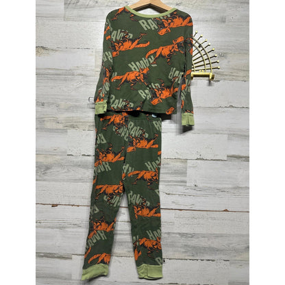 Jurassic World Pajama Sets Boys Size 8 Green Camo T-Rex Dino Boycore EUC1