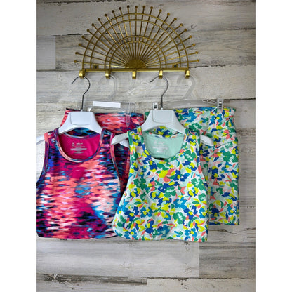 Member's Mark Active Set Bundle Girls Size 6/6X Colorful Floral Space Dye EUC0