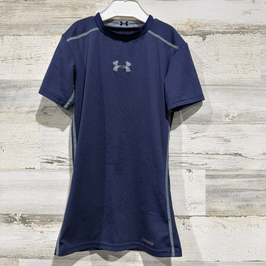 Under Armour Shirt Boys XS Blue HeatGear Compression Athletic *Flawed0