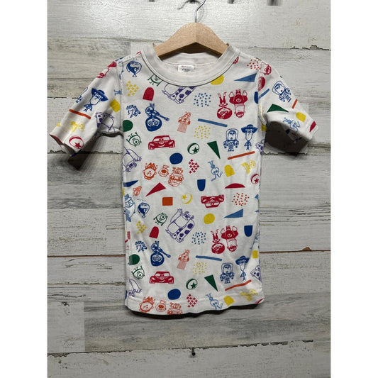 Hanna Andersson Pixar Pajama Top Boys 6-7 White Character Print EUC0