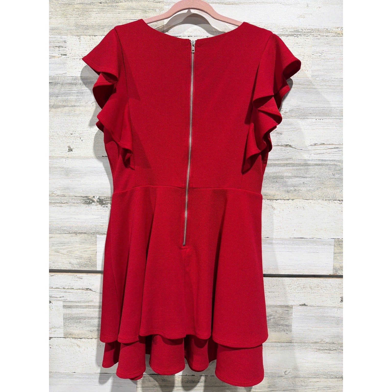 Midnight Doll Dress Women XL Red Ruffle Sleeve Tiered Coquette EUC1
