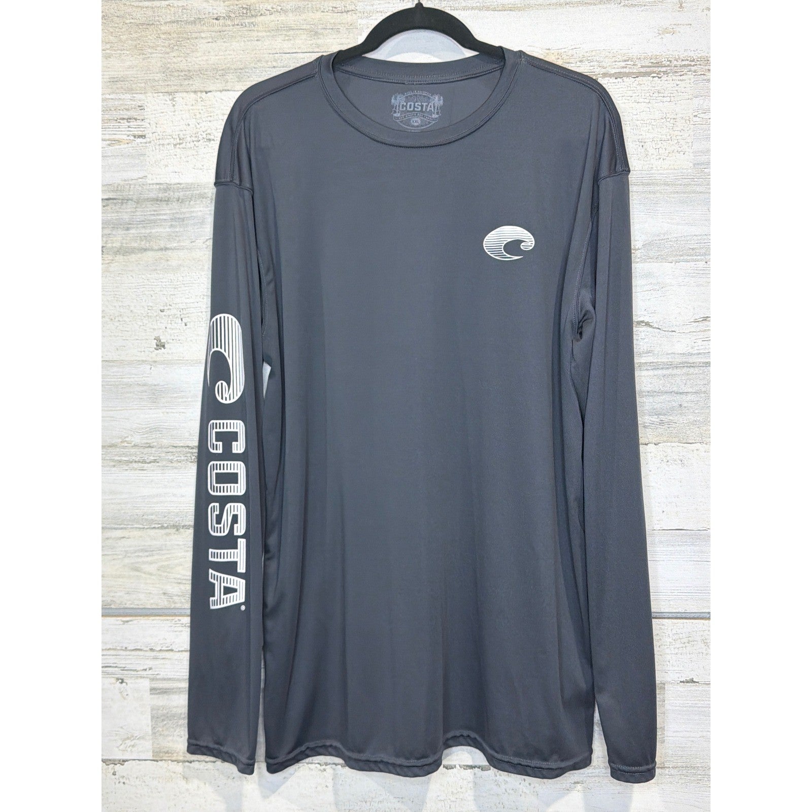 Costa Del Mar Performance Shirt Men XXL Gray Long Sleeve Rashguard Fishing EUC0